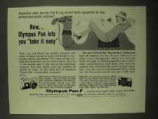 1965 Olympus Pen-F Camera Ad - Take It Easy picture