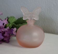 Vintage Butterfly Perfume Bottle Frosted Glass Stopper Vanity picture