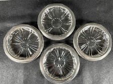 Vintage Silver Plate Rims Starburst Glass Coasters Made in Italy EUC Set of 4 picture