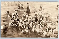 Salt Lake City Utah UT Postcard RPPC Photo Saltair Swimmers c1910's Antique picture