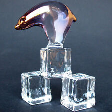 Polar Bear on Ice Figurine of Hand Blown Glass 24K Gold picture