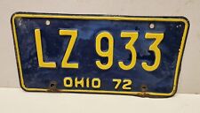 1972 Vintage Original Ohio License Plate LZ 933 picture
