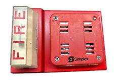 Simplex 4903-9101 + 2901-9838 Fire Alarm Horn Strobe Combo Tested 24VDC Vintage picture