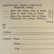 Keystone Stereoview Postcard c1925 View Company Rush Order Form Vintage Old A486 picture