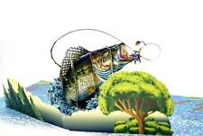 Fishing Pop Up 3D Card Handmade Pop Up Fisherman Birthday/Fathers Day Card picture