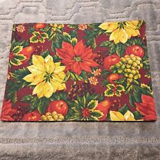 HALLMARK HOME COLLECTIONS HOLIDAY ABUNDANCE POINSETTIAS NAPKINS SET OF 4 VINTAGE picture