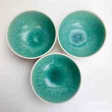Set of 3 Jars France Tourron Jade Bowls Blue Ceramic picture