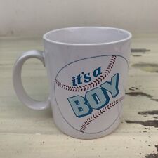 IT’S A BOY - Vtg Baseball Teleflora Mugalooms Baby Gift White Mug Coffee Cup picture