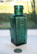 RARE TEAL COLORED BOTTLE EMBOSSED,HAUTHAWAY &SON'S PEERLESS GLOSS(NECK IS CRUDE) picture