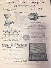1891 Eye Doctor Optician Eyeglasses Large Illustrated Trade Ad Bifocals Lenses + picture