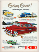 1950 Mercury Cars convertible 4 door Ford Motor Company retro art print ad adL9 picture