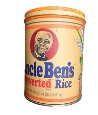 Vintage Uncle Ben's Converted Rice Tin 1985 64 Oz 4 lbs. Advertising Tin picture