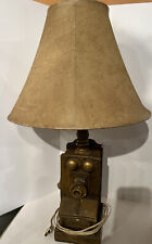 Vintage Telephone Table Lamp Wood Carved picture