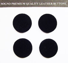 4 MADE IN USA REPLACEMENT BUTTONS FOR VINTAGE OUTFITS 23 MM, BLACK SUEDE LEATHER picture