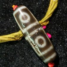 Antique Magic Old Tibetan Agate *4 Eyes* Oily Amulet Dzi Bead C018 picture