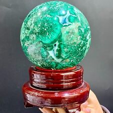 5.34LB   Rare Natural Malachite quartz hand Carved sphere Crystal Healing picture