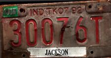 Vintage Indiana License Plate -1992 Crafting Birthday Jackson County picture