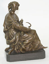 Art Deco/Nouveau Hot Cast Farmer Lady Woman Genuine Bronze Sculpture Statue DEAL picture