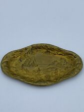 Antique French Repousse Brass Pin Tray Circa 1900 Very Detailed, Fine Vintage picture