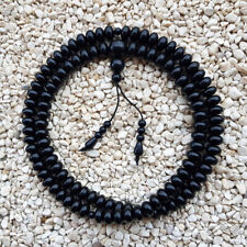 Awesome Borneo Black Ebony 108 Beads Mala 10x16 MM Buddhist Prayer Rosary picture