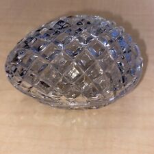 Vintage Cut Glass Trinket Box Egg-Shaped w/Lid Vanity Box West Germany 3.75” picture