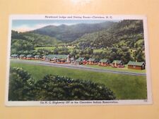 Newfound Lodge & Dining Room Cherokee North Carolina vintage linen postcard 1952 picture