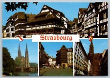 Strasbourg France 1967 Vintage Postcard, maison kammerzell, cathedral, etc picture