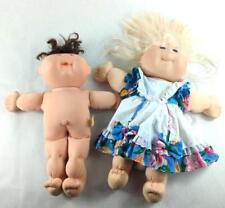 Vintage: 1988 Lot Of 2 Cabbage Patch Kid Dolls, Brown & Blonde Hair, & Blue Eyes picture