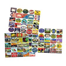Mini Hotel Luggage Sticker Assortment, 3 DIY Craft Sheets, Vintage REPRODUCTIONS picture