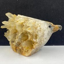 756g Natural quartz crystal cluster mineral specimen, hand-carved the eagle gift picture