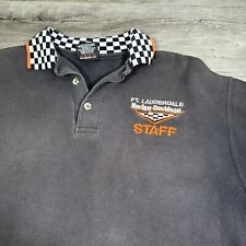 Vintage Harley Davidson Staff Polo Shirt Mens XL Black Faded Motorcycle Rare 80s picture