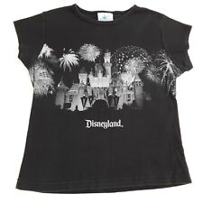 Vintage Disneyland Resort Black tshirt Castle Fireworks Graphic Sz L Made in USA picture