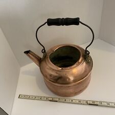 Revere Vtg Antique Copper Kettle Pitcher Great Patina with Handle Planter? Flat picture