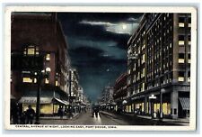 1917 Central Avenue At Night Looking East Boston Store Fort Dodge Iowa Postcard picture