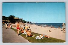 Milwaukee WI-Wisconsin, Bradford Beach Lake Michigan Vintage Souvenir Postcard picture