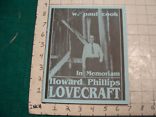 UNREAD: In Memoriam LOVECRAFT by cook, NECRONOMICON PRESS second edition '91 picture