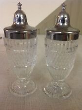 Vintage Fenton Cut Lead Crystal Salt and Pepper Shakers Set of 2 picture