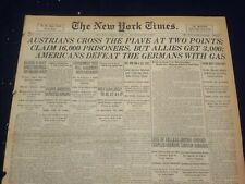 1918 JUNE 17 NEW YORK TIMES - AMERICANS DEFEAT GERMANS WITH GAS - NT 9089 picture