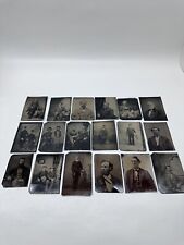 Antique Ferrotype Tin Photographs (LOT OF 18) picture