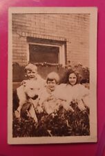 Vintage Photo Original Happy Kids Pit Bull Puppy 1912 Staffordshire Terrier picture