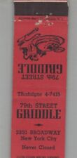 1930s Matchbook Cover Advertizit Match Co 79th St. Griddle New York, NY picture