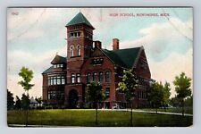 Menominee MI-Michigan, High School, Antique Vintage Souvenir Postcard picture