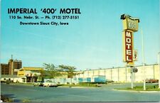 C.1970s Sioux City IA IMPERIAL 400 MOTEL Sign Classic Cars Iowa Postcard 725 picture