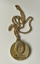 Vtg. Martin Luther King WE SHALL OVERCOME  Gold Tone Pendant  African American picture