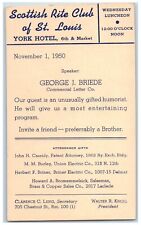 1950 Scottish Rite Club St Louis York Hotel Missouri Invitation Vintage Postcard picture