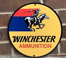 Winchester Ammunition Hunting Gun Vintage Style Round Metal Sign picture