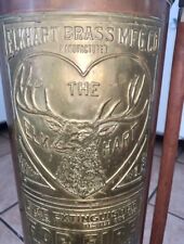 ANTIQUE ELKHART COPPER BRASS SHIELD FIRE EXTINGUISHER INDUSTRIAL ART USA. EMPTY picture