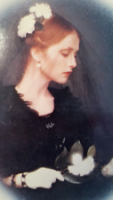 Antique Isabelle Huppert Photo Print Actress Woman in Mourning Oval Format picture