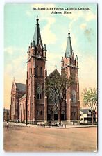 Postcard St. Stanislaus Polish Catholic Church Adams Massachusetts picture