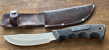 Western L66I Fixed Blade Hunting Knife With Leather Sheath Rubber Handle--973.24 picture